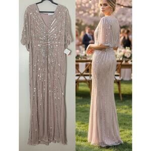 NWT MAC DUGGAL DRESS 20W GOWN PINK MOTHER OF THE BRIDE FORMAL BRIDESMAID EVENING